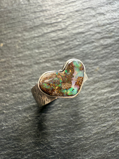 Boulder Opal Ring US 7