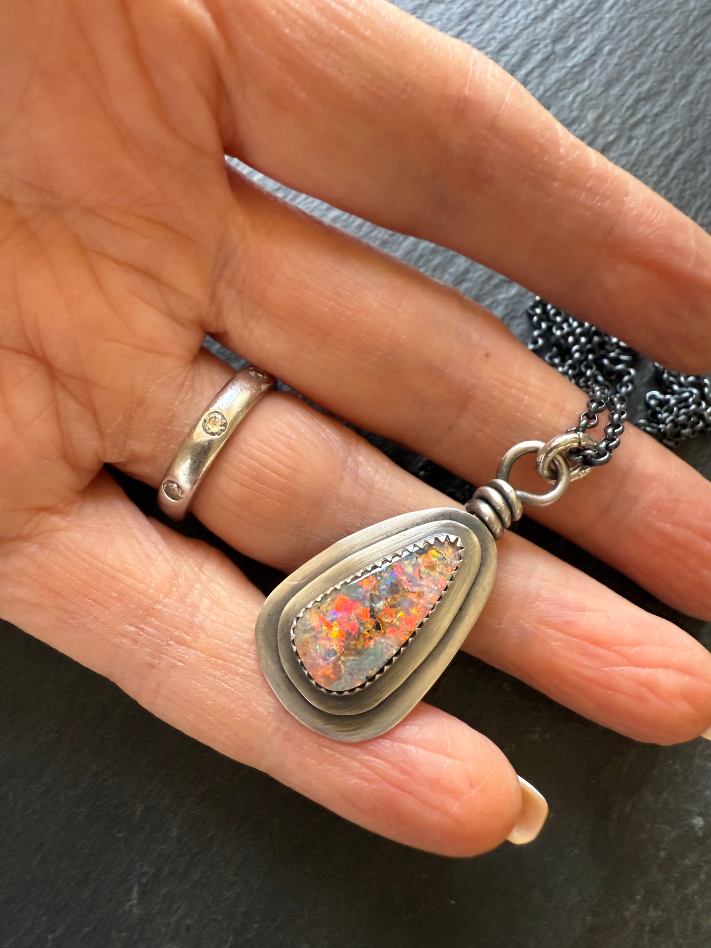 Boulder Opal Pendant Necklace