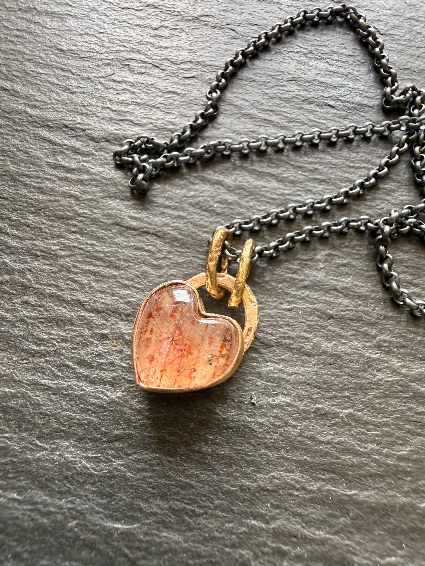 Dainty gold Confetti Sunstone