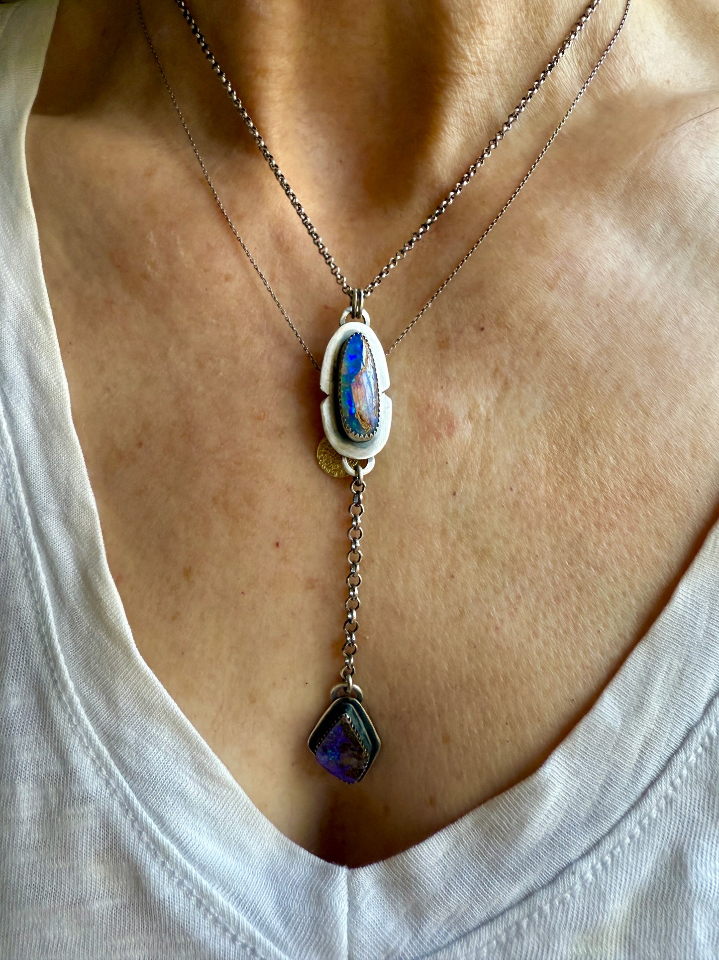 Purple Opal Lariat Necklace