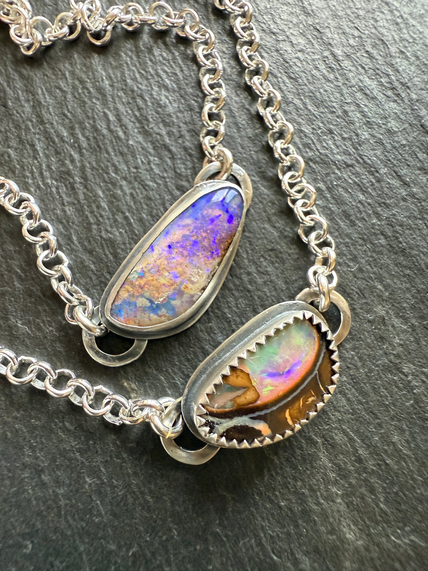 Purple Opal Chain Bracelet