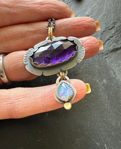 Opal and Amethyst Necklace