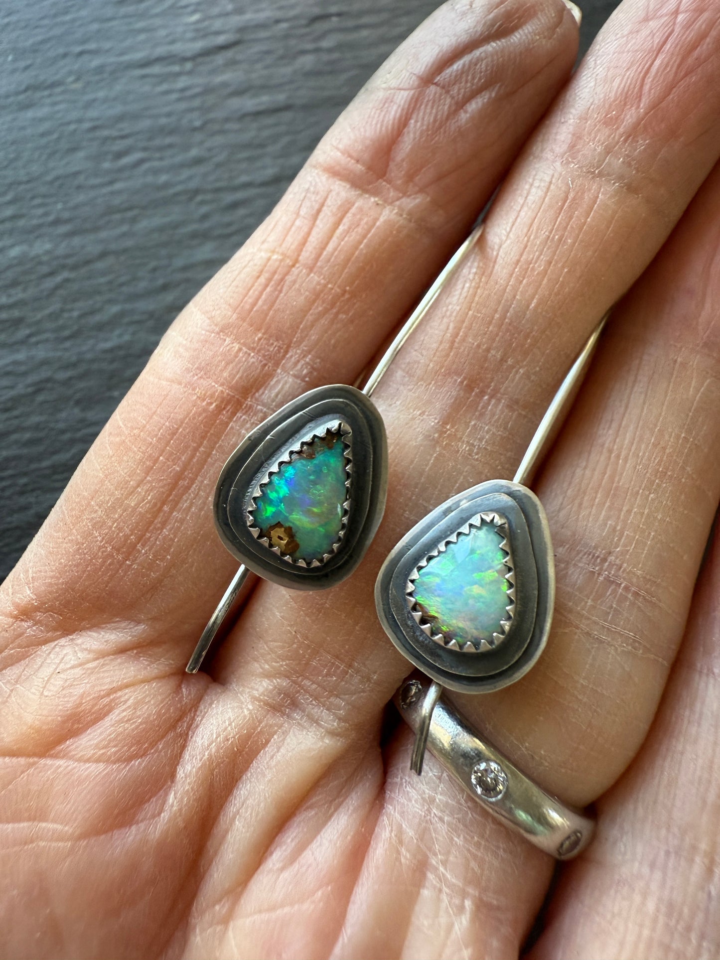Boulder Opal Dangle Earrings