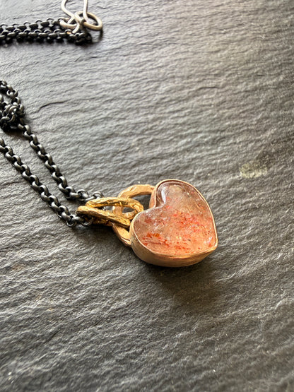 Dainty gold Confetti Sunstone
