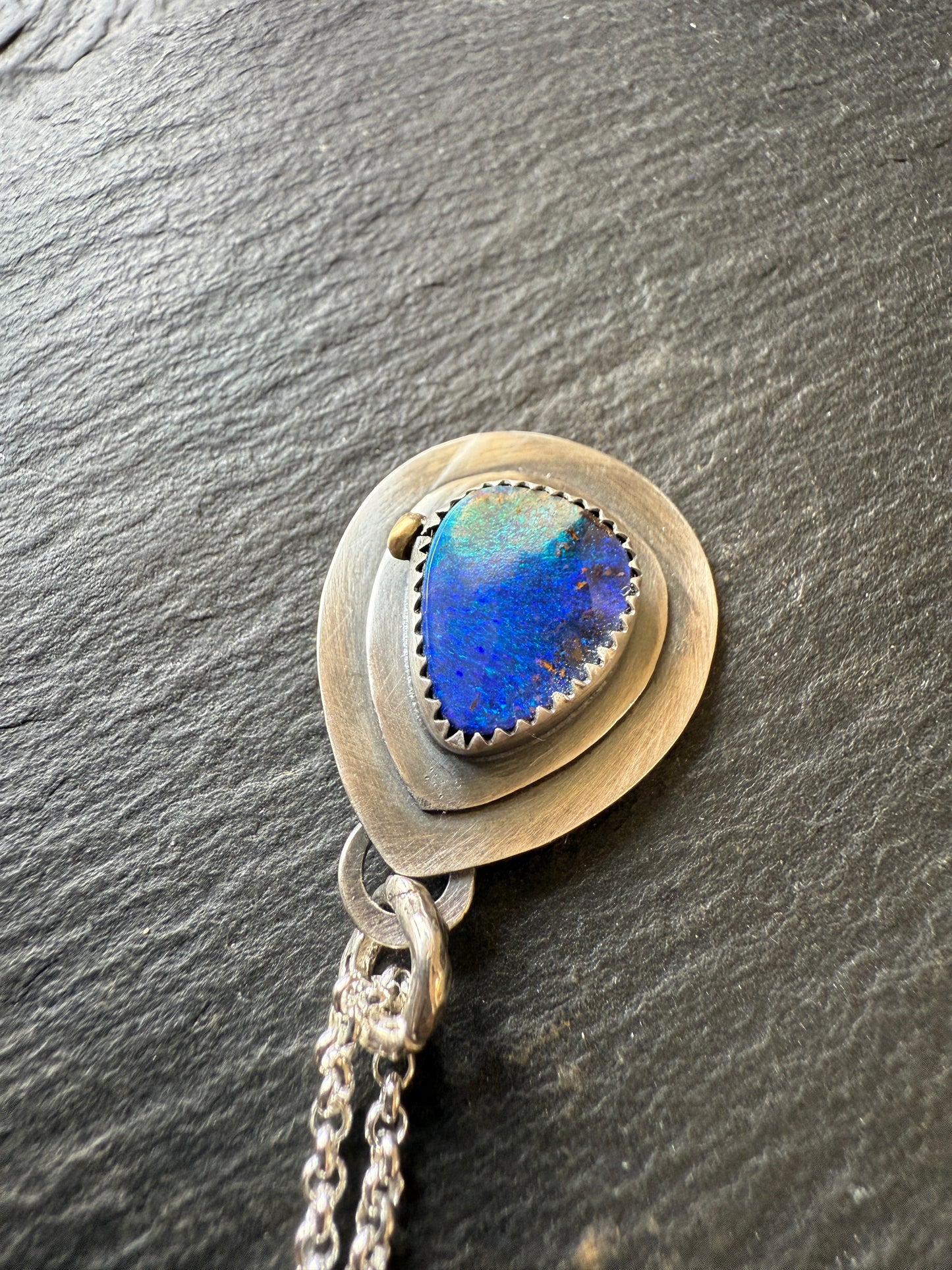 FOR CHRISTINE - 1 of 2 - Deep Blue Opal Necklace
