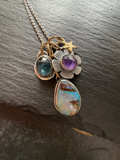 Mixed Metal Charm Necklace