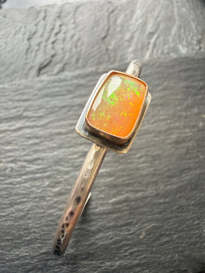 Orange Boulder Opal Bangle