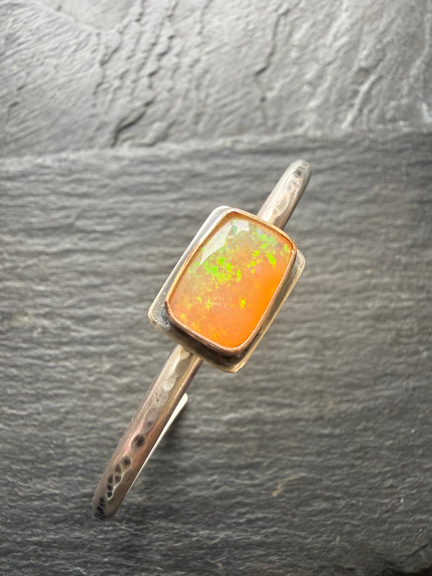 Orange Boulder Opal Bangle