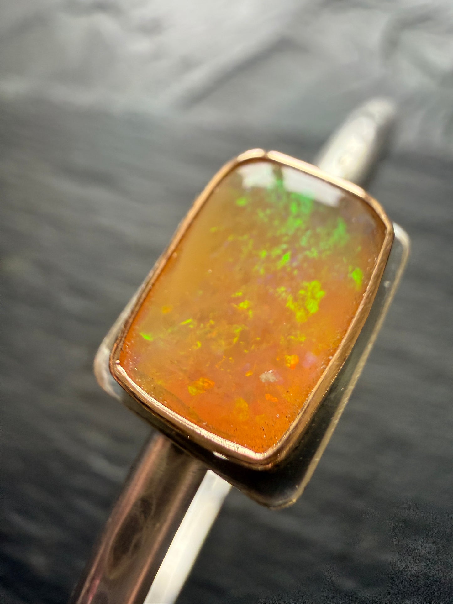 Orange Boulder Opal Bangle