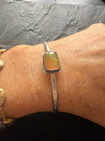 Orange Boulder Opal Bangle
