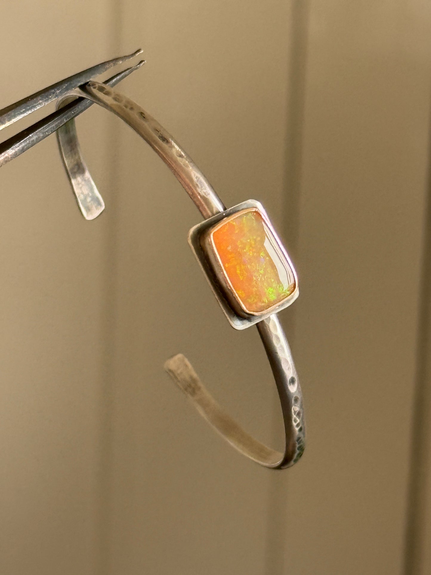 Orange Boulder Opal Bangle