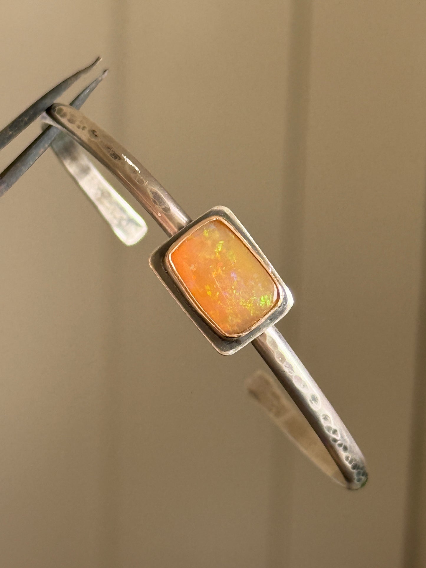 Orange Boulder Opal Bangle