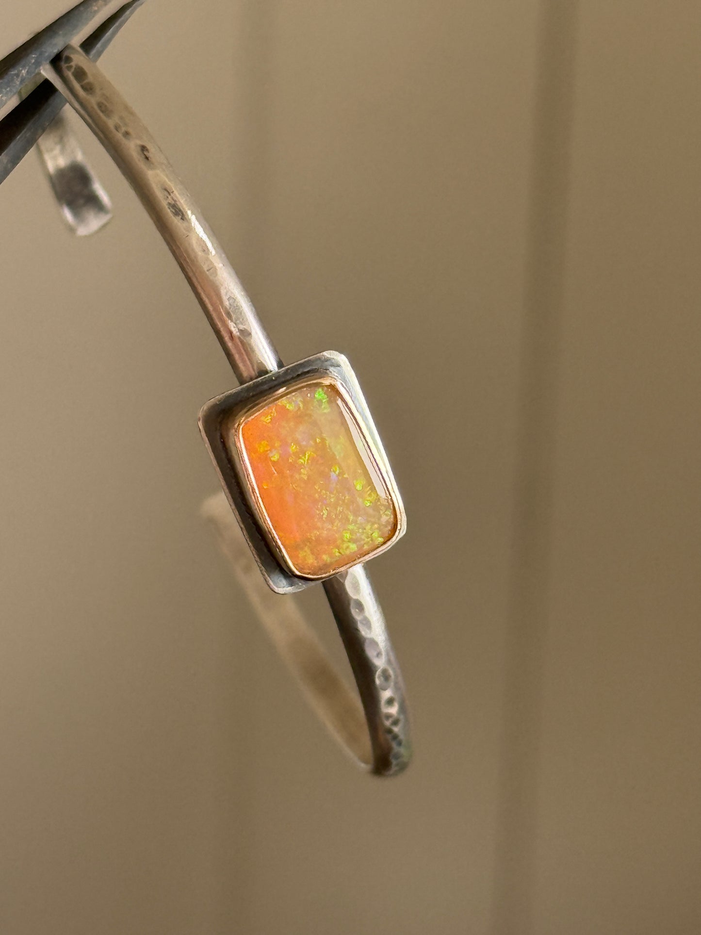 Orange Boulder Opal Bangle