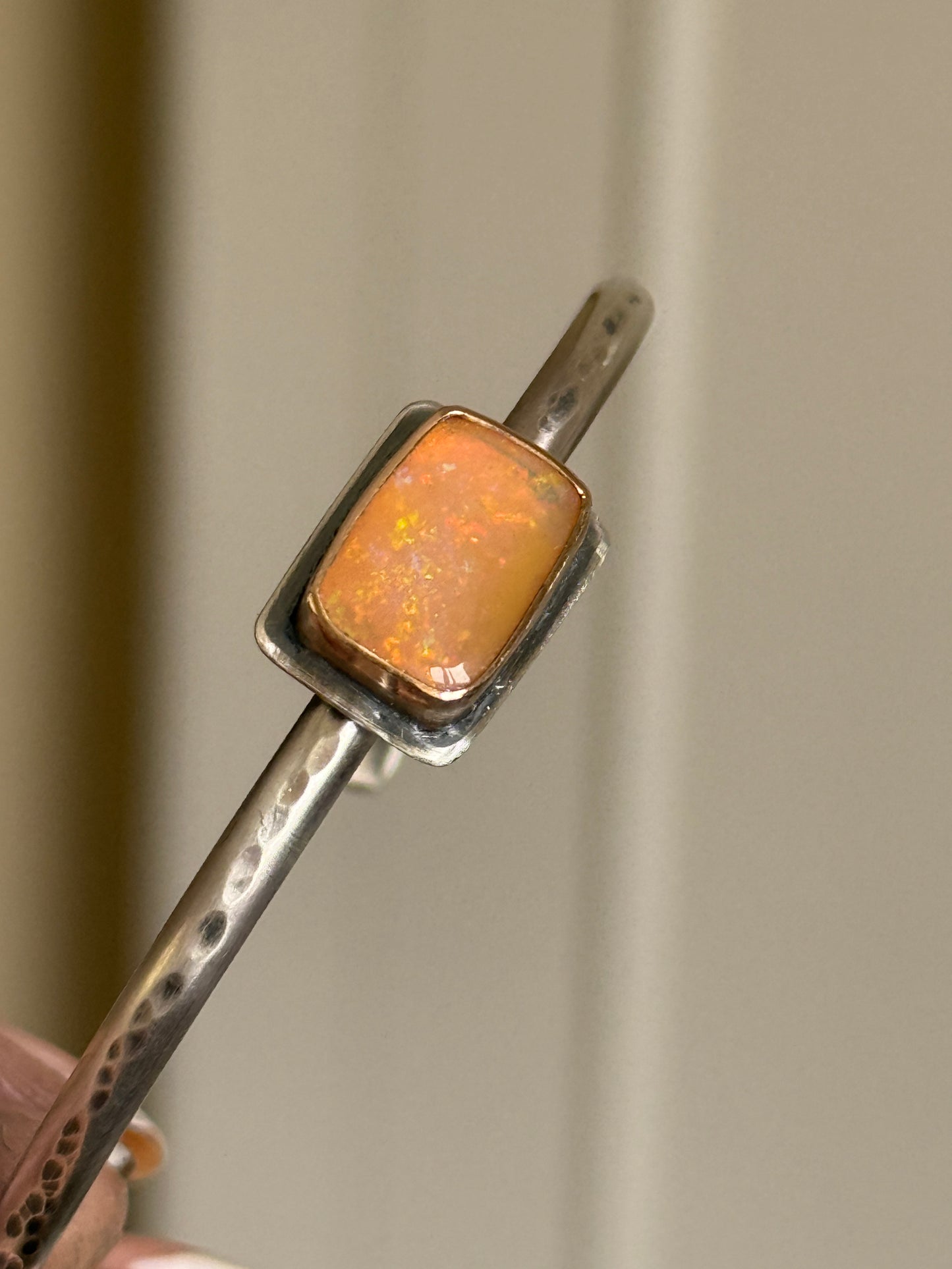 Orange Boulder Opal Bangle
