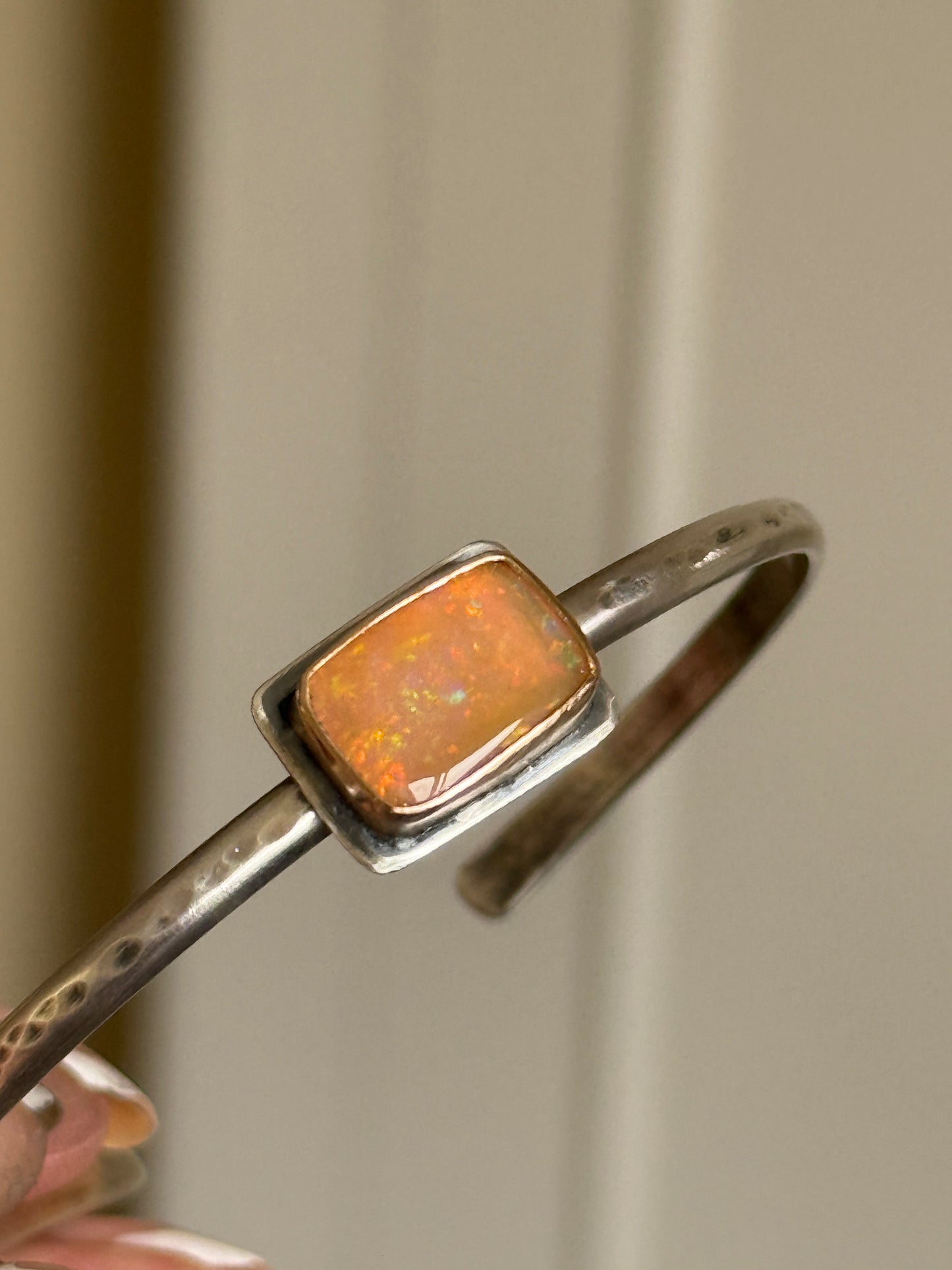 Orange Boulder Opal Bangle