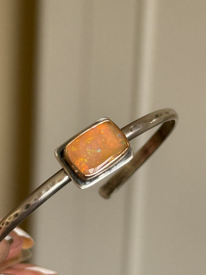 Orange Boulder Opal Bangle