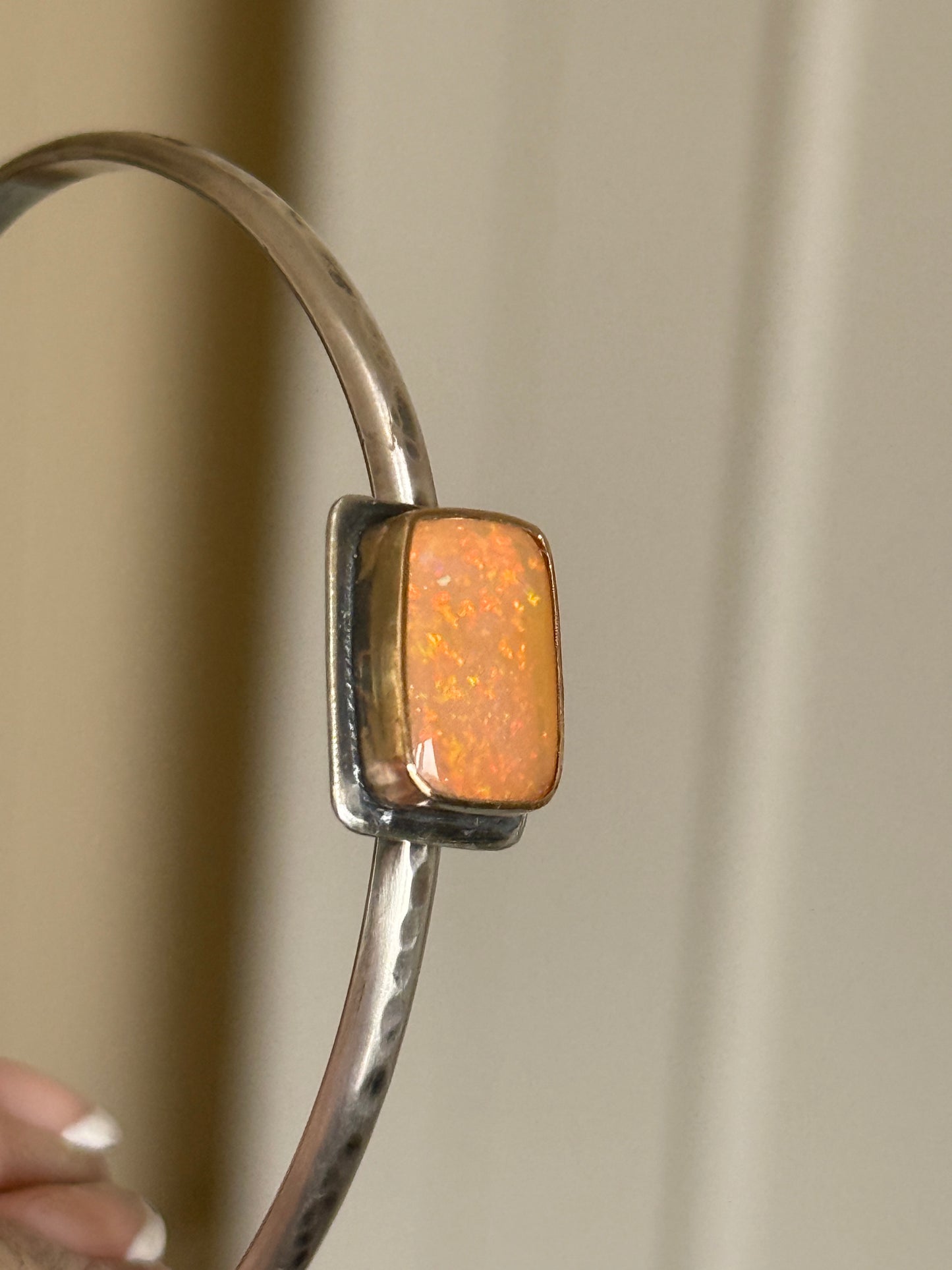 Orange Boulder Opal Bangle