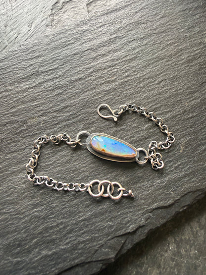 Blue Opal Chain Bracelet