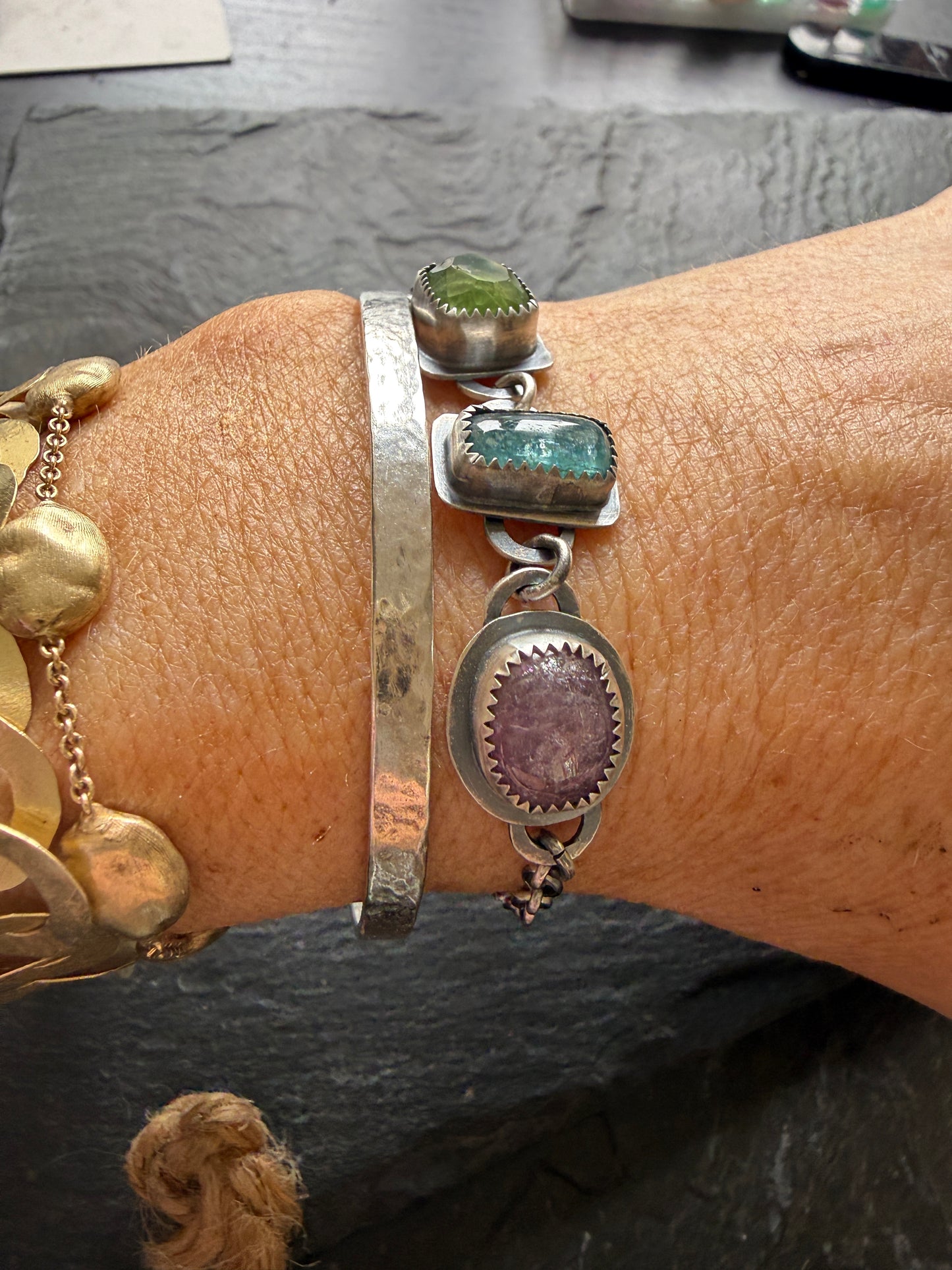 Multi Gem Chain Bracelet