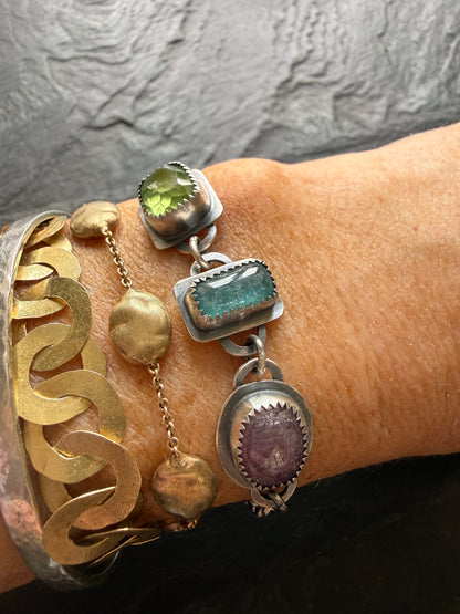 Multi Gem Chain Bracelet