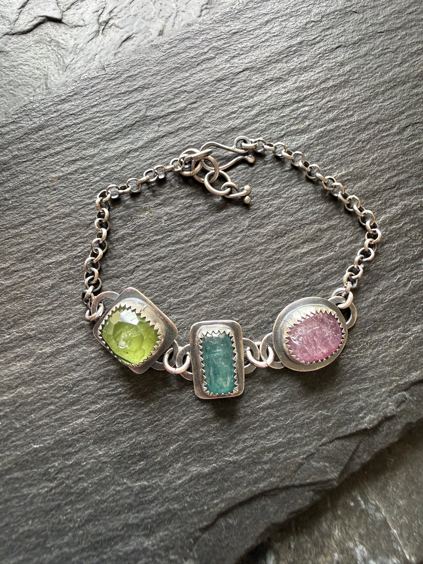 Multi Gem Chain Bracelet