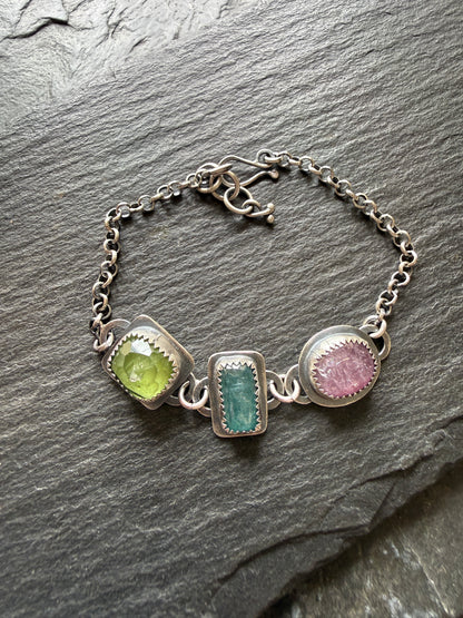 Multi Gem Chain Bracelet