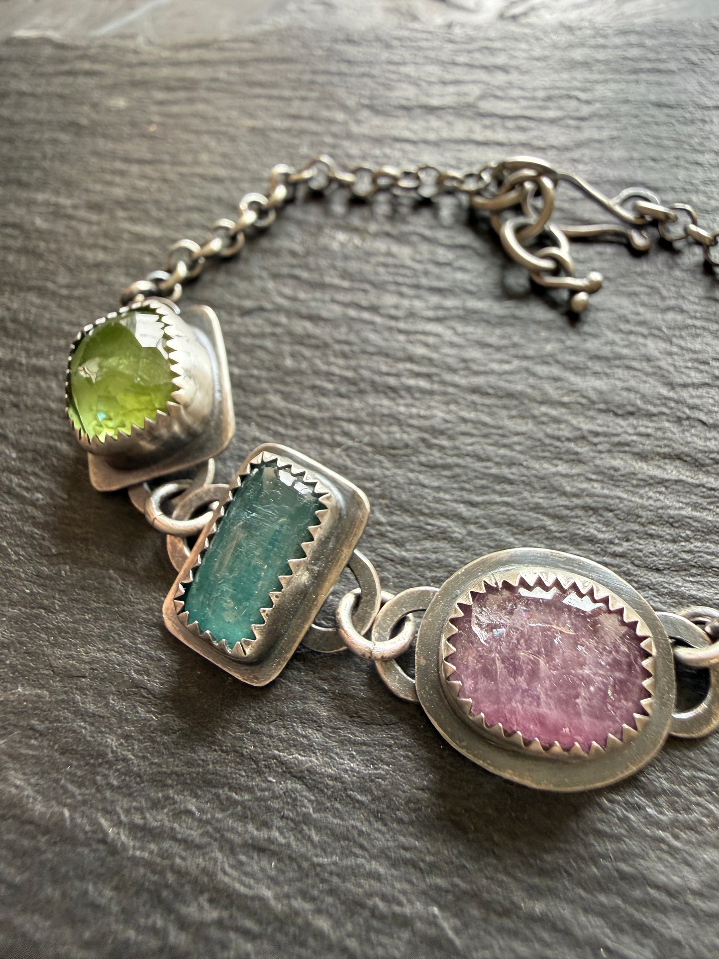 Multi Gem Chain Bracelet