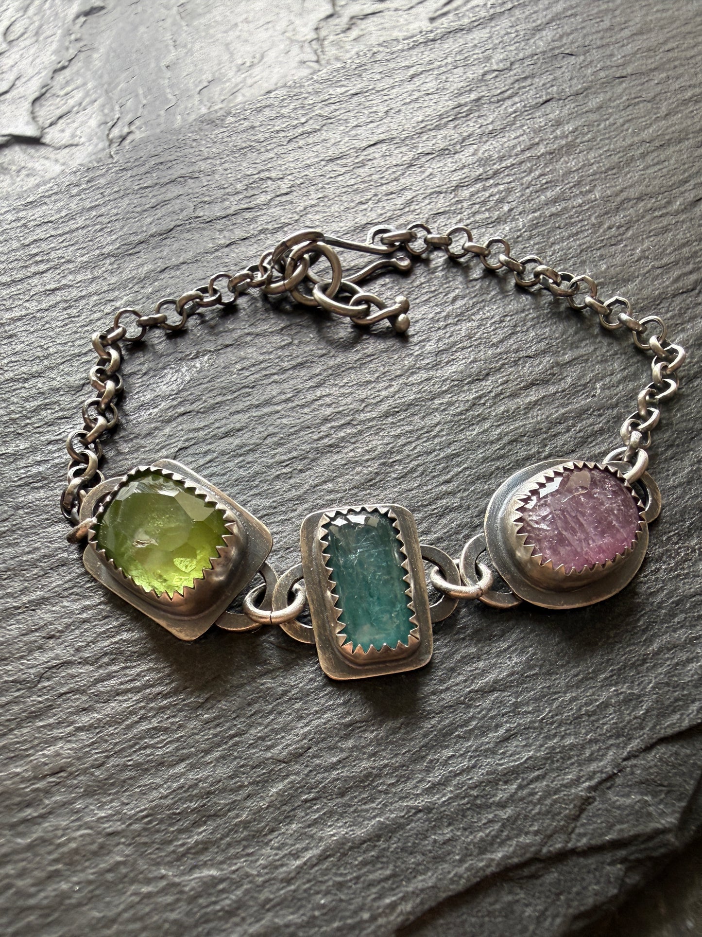 Multi Gem Chain Bracelet