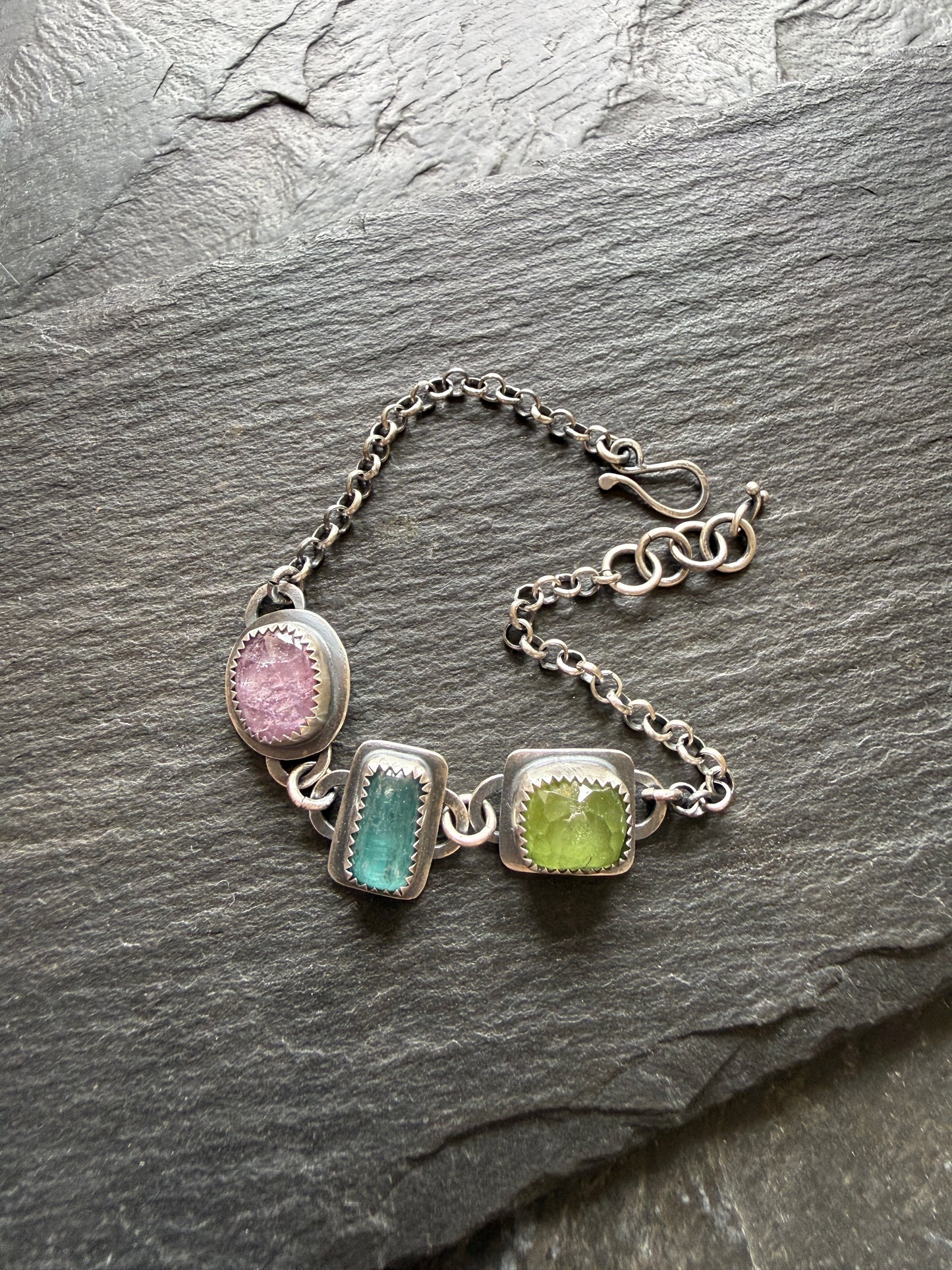 Multi Gem Chain Bracelet