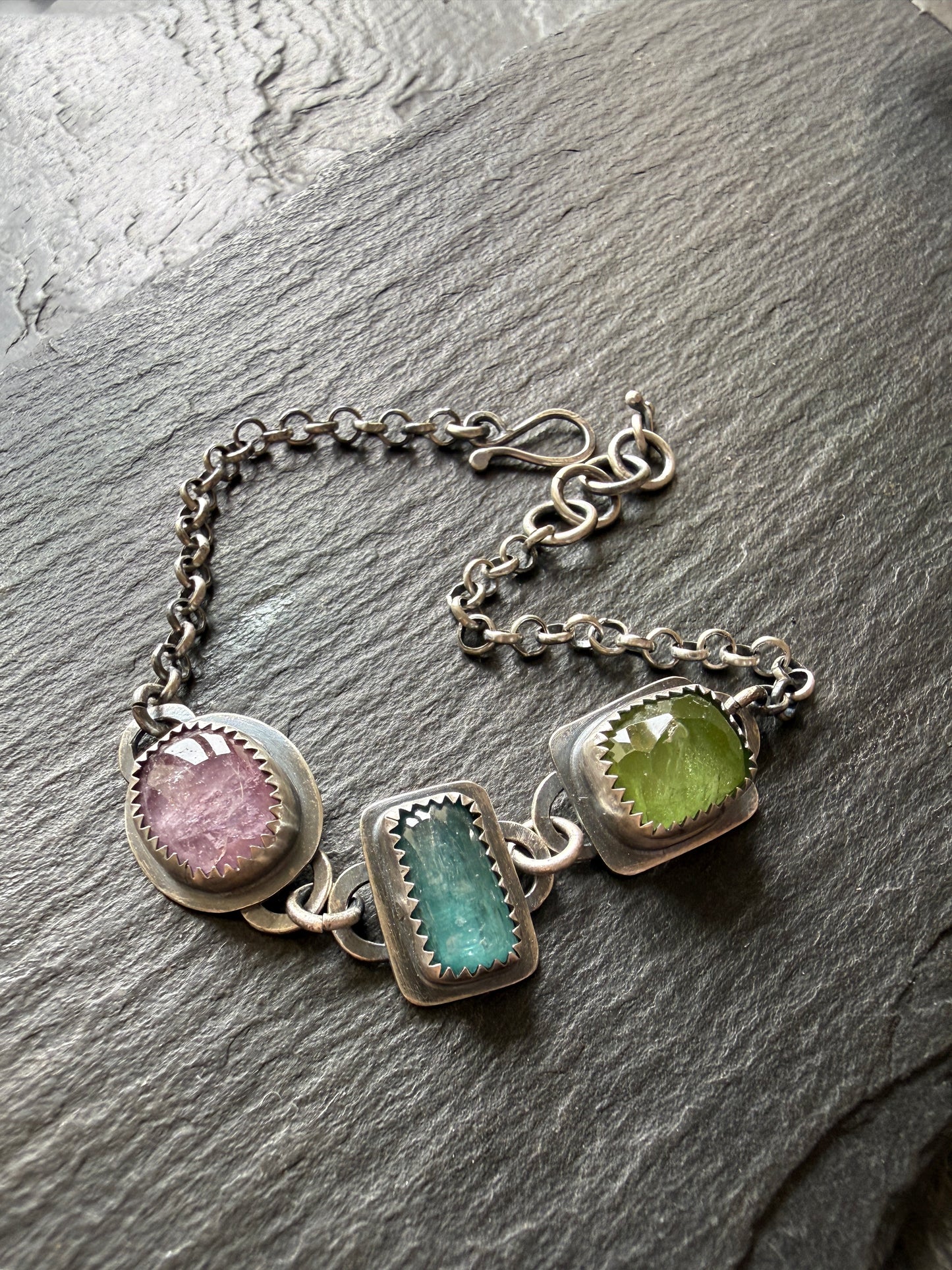 Multi Gem Chain Bracelet