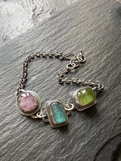 Multi Gem Chain Bracelet