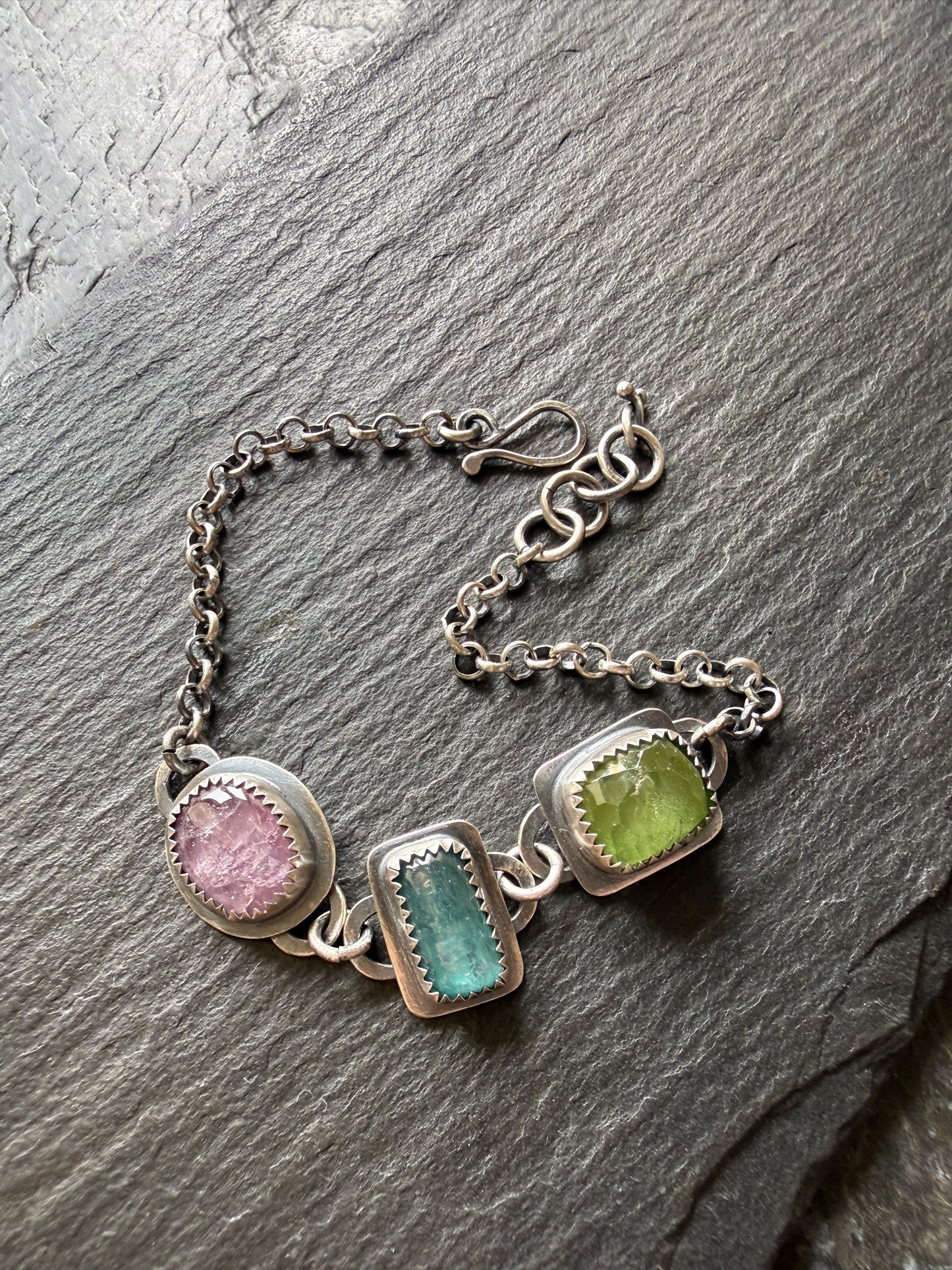 Multi Gem Chain Bracelet