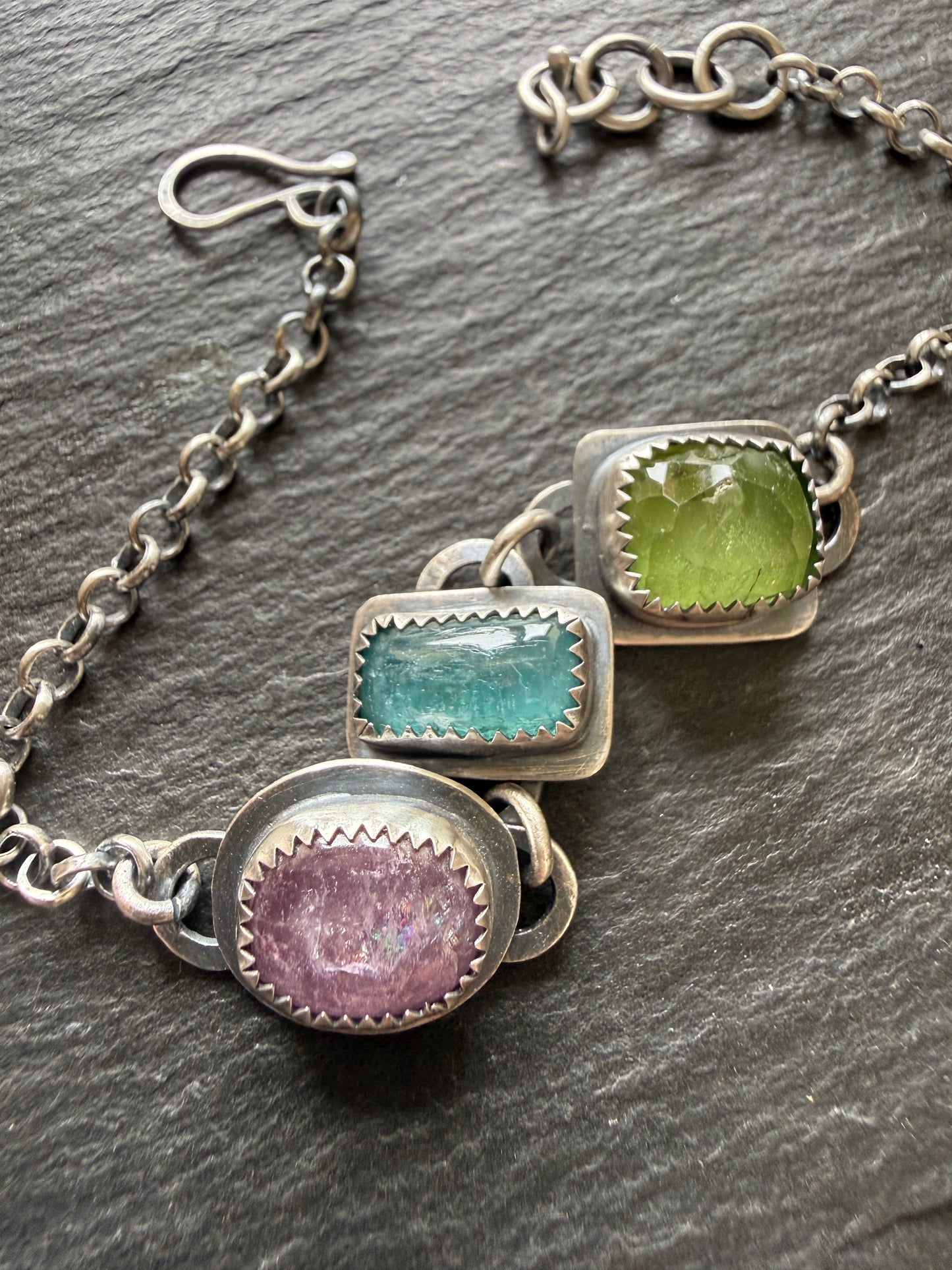 Multi Gem Chain Bracelet