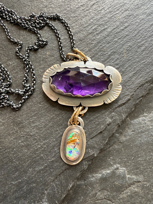 Amethyst and Opal Necklace