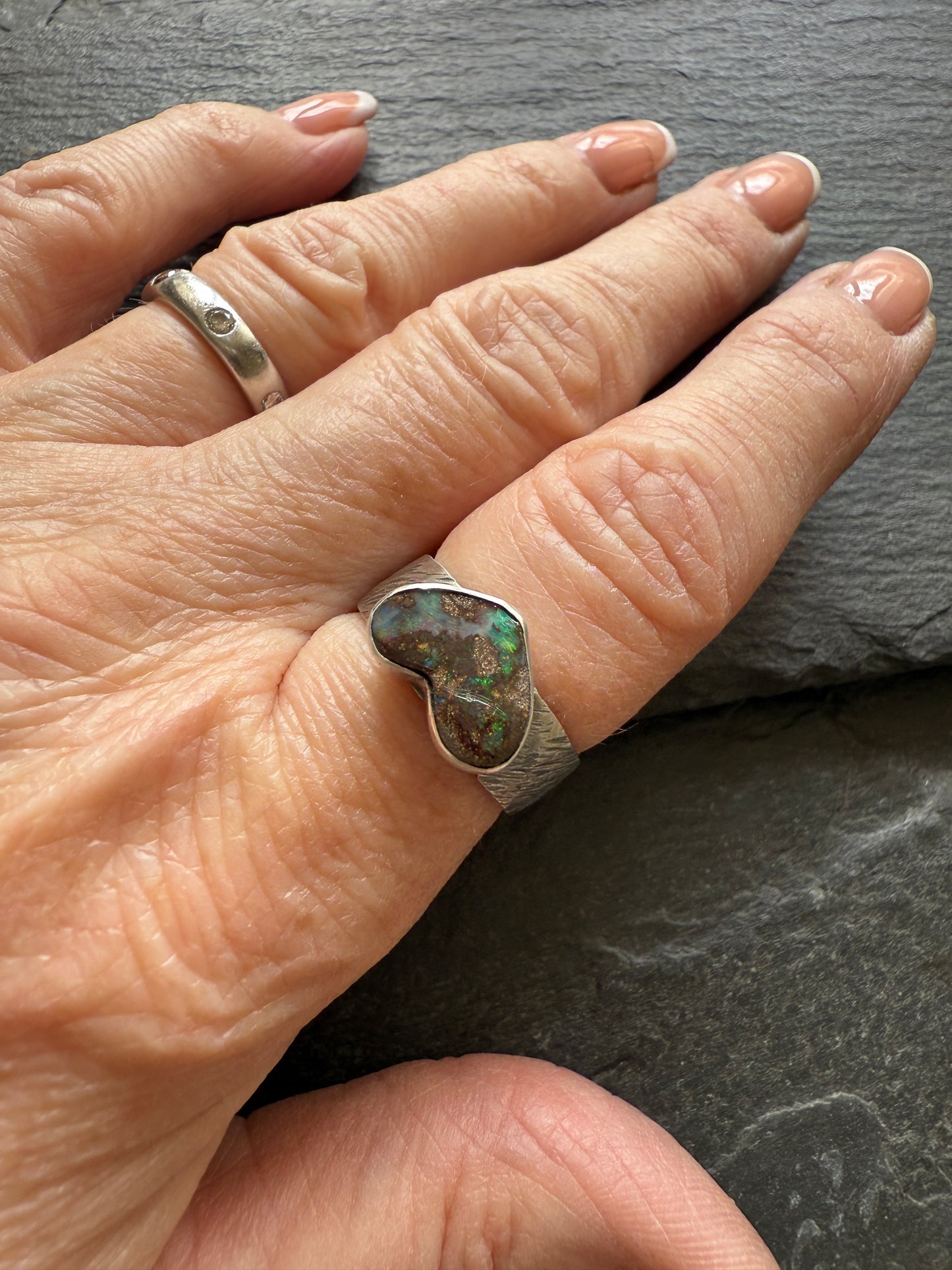 Boulder Opal Ring US 7