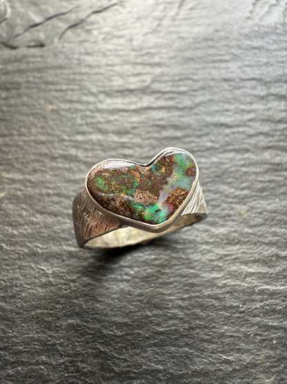 Boulder Opal Ring US 7