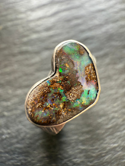 Boulder Opal Ring US 7