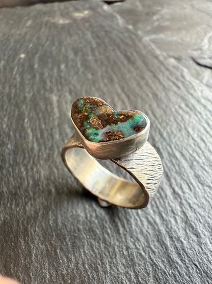 Boulder Opal Ring US 7