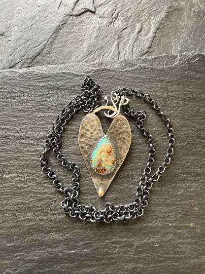Opal heart pendant