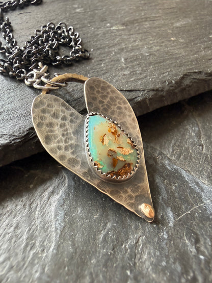 Opal heart pendant
