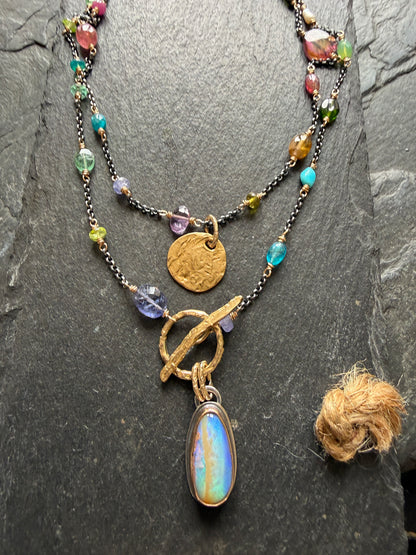Multi Gemstone Necklace with Boulder Opal