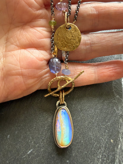 Multi Gemstone Necklace with Boulder Opal