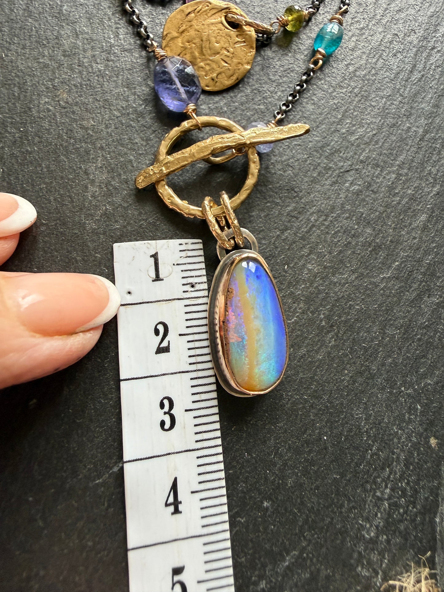 Multi Gemstone Necklace with Boulder Opal