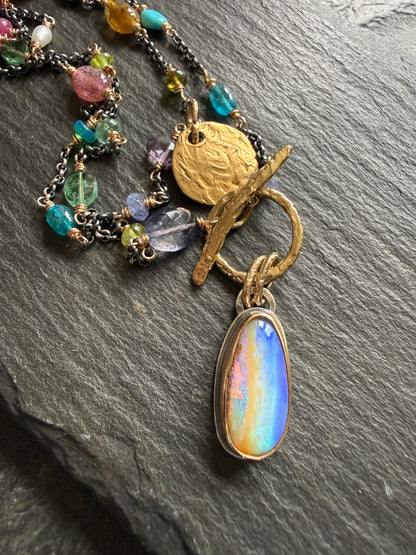Multi Gemstone Necklace with Boulder Opal