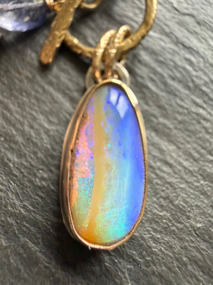 Multi Gemstone Necklace with Boulder Opal