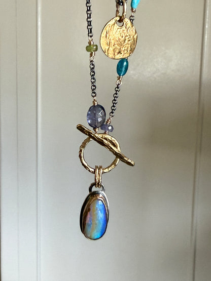 Multi Gemstone Necklace with Boulder Opal