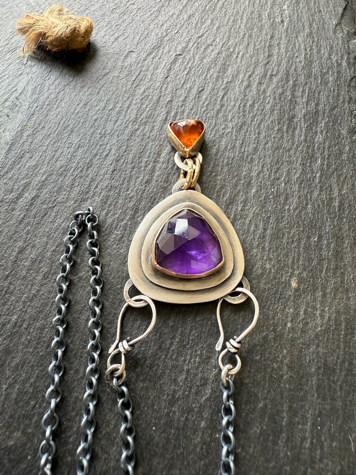 Amethyst & Hessonite Garnet Necklace