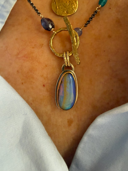 Multi Gemstone Necklace with Boulder Opal