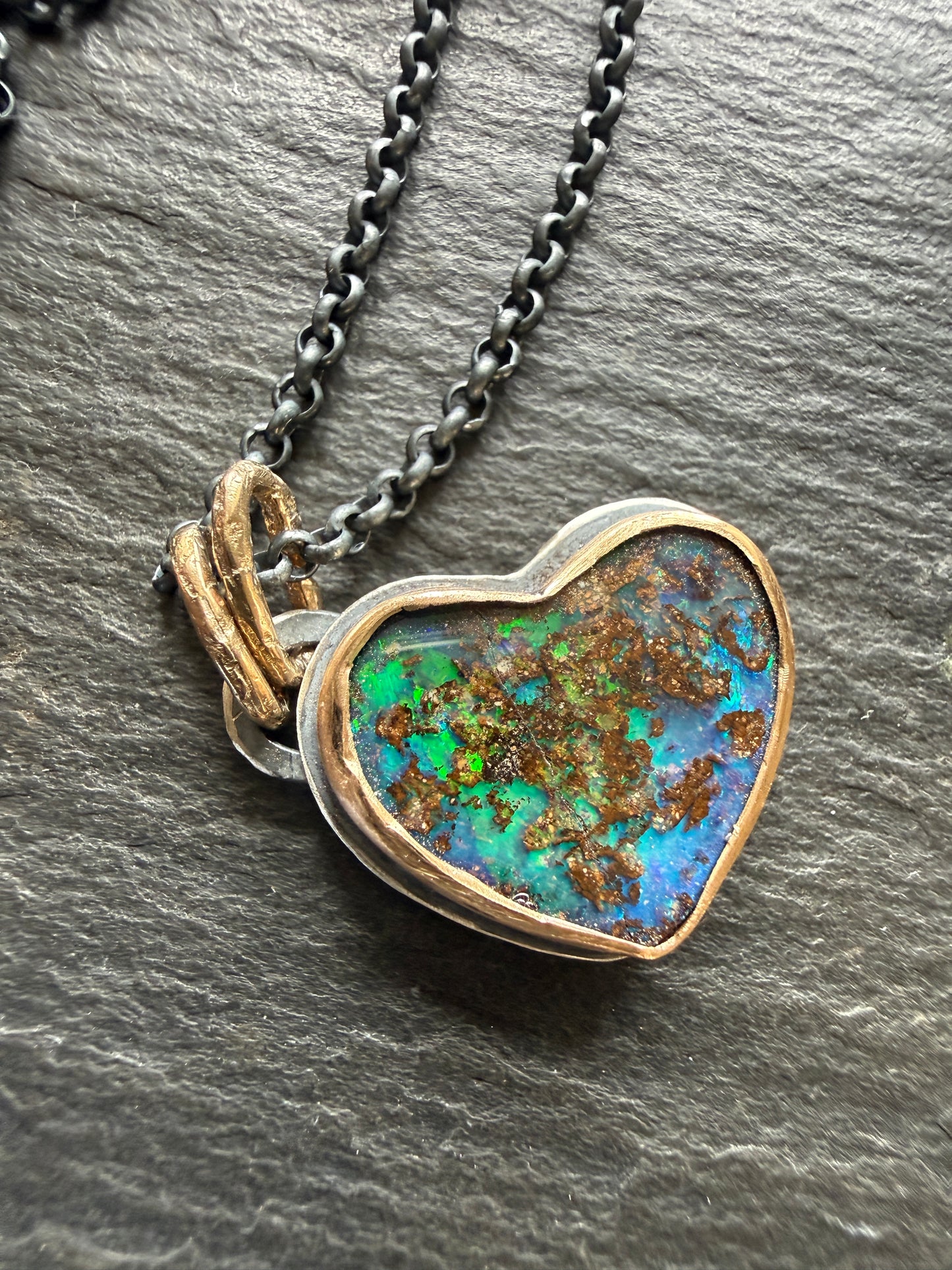 Green and Blue Opal Pendant