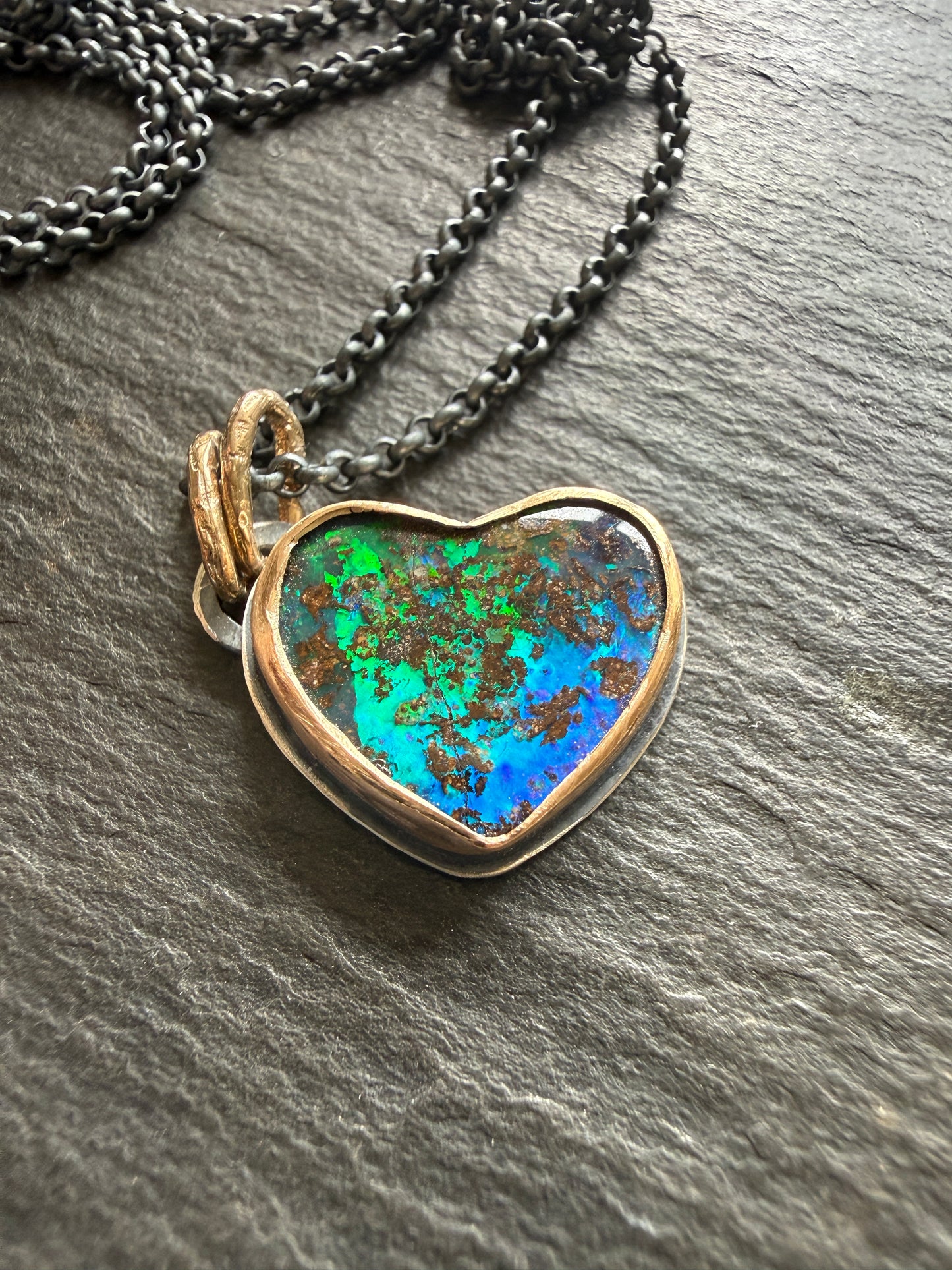 Green and Blue Opal Pendant
